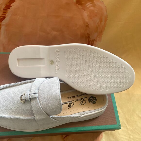 Loro Piana summer white slippers for ladies - Picture 5 of 6